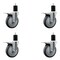 Service Caster 5'' Thermoplastic Rubber Swivel 1-3/4'' Expanding Stem Caster Set Total Lock Brake, 4PK SCC-EXTTL20S514-TPRB-134-4 - alternate 1